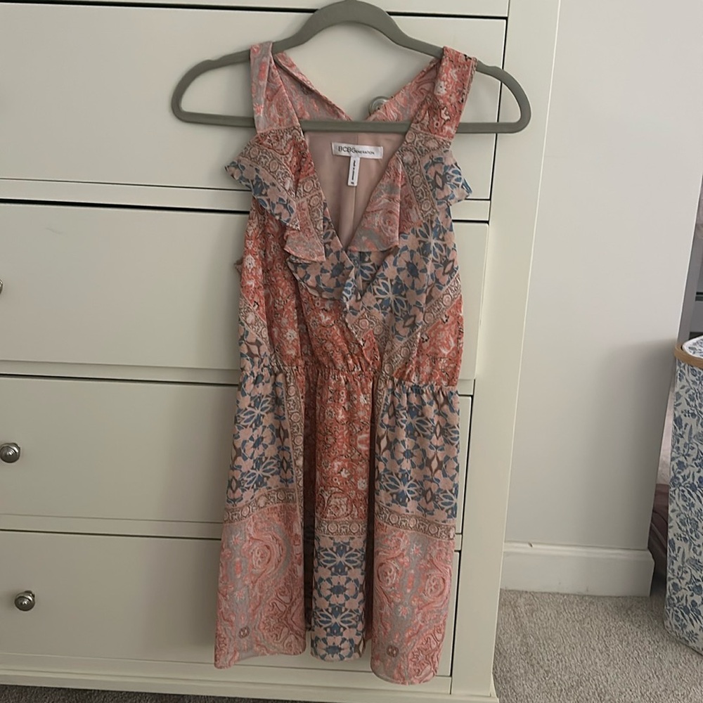 Gorgeous orange and blue BCBG dress